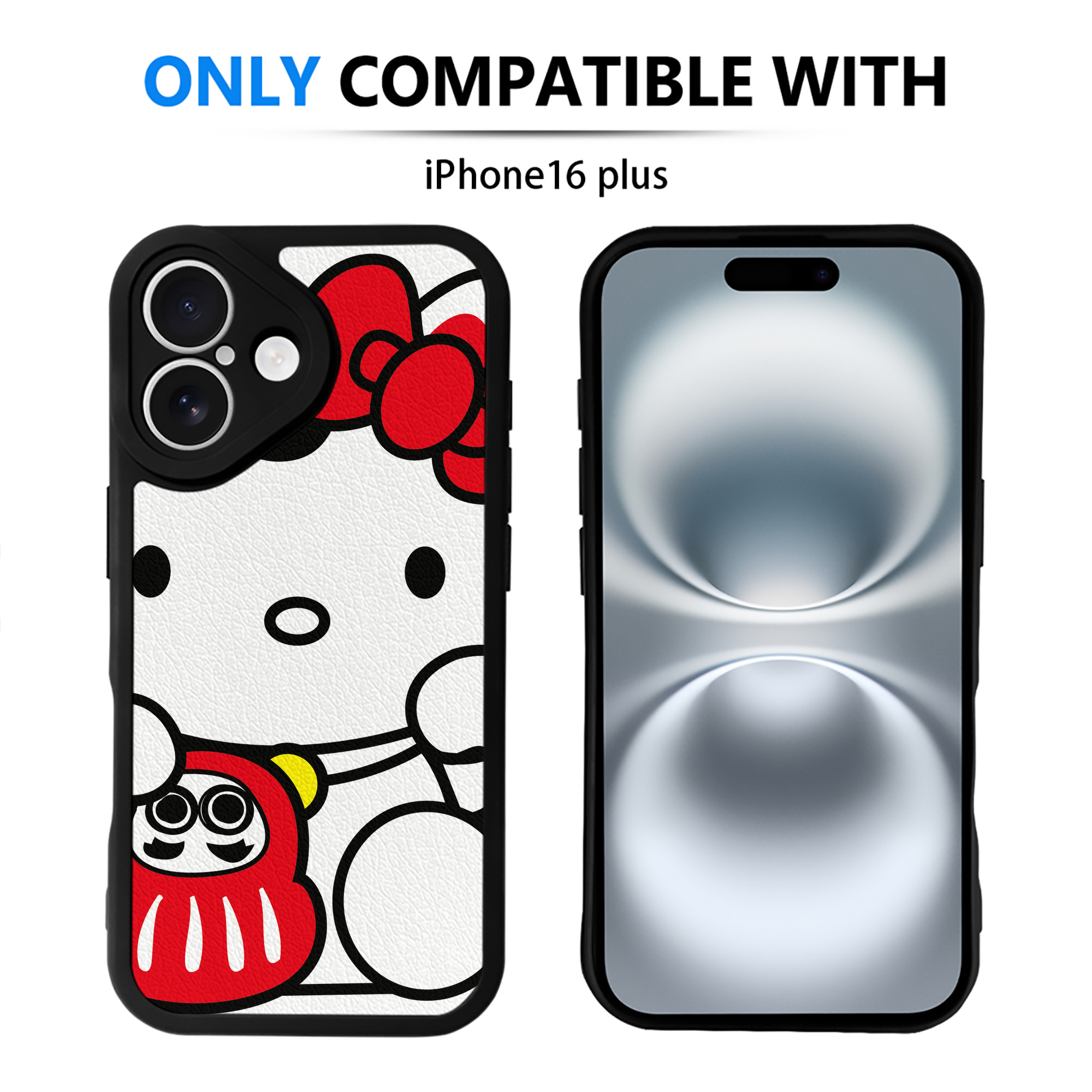 （画像用） Hello Kitty ハローキティ 【iPhone 16シリーズ対応】シリコンスマホケース（レザー調） 材質：シリコン